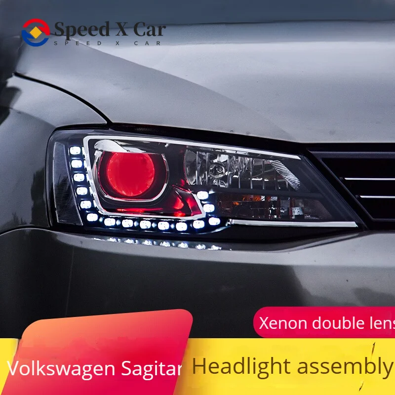 

Speed-x Suitable For Volkswagen Sagitar Headlight Assembly 12-16 Sagitar Modified Led Daily Running Light Lens Xenon Headlights