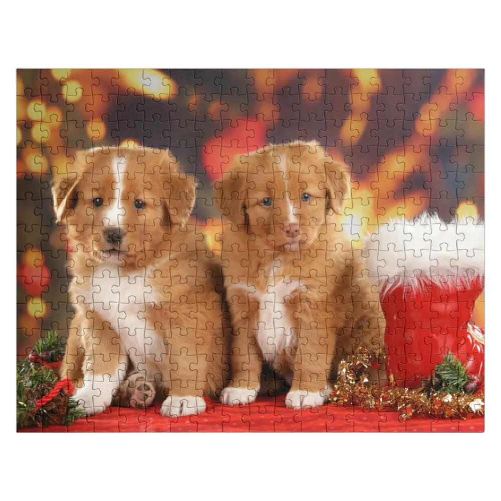

Duck Toller Dogs Puppy Christmas Puzzle Jigsaw Puzzle Personalized Baby Toy Customized Photo