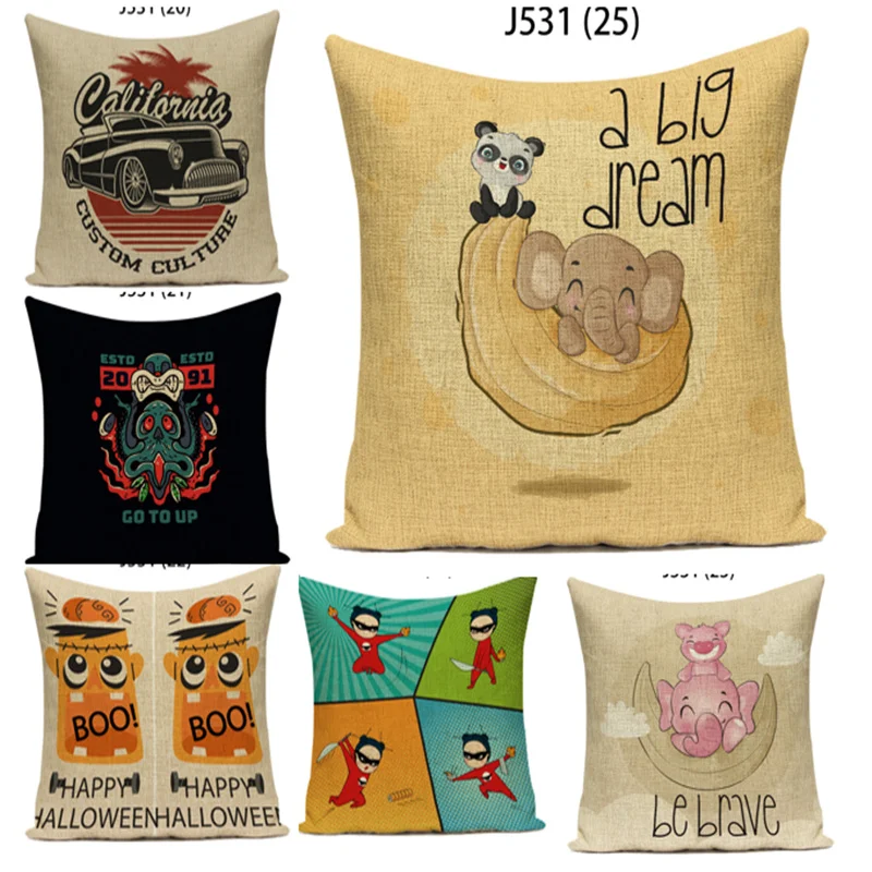 

Decor Classic Cute Cartoon Pillowcase Customized Comfortable Abstract Creative Cushion Cover Animal Furnishings Pillow DF81