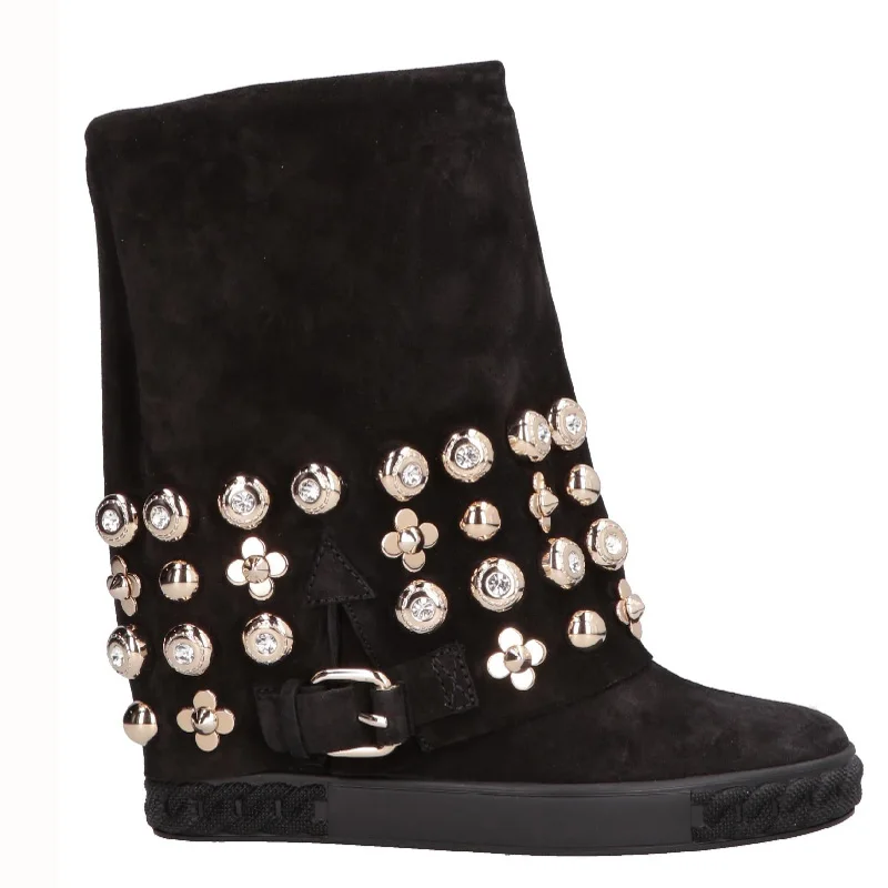 Golden Flowers Crystal Rivets Studs Suede Inner Wedge Boots Female Suede Leather Zapato Buckle hidden increasing Bottines
Golden Flowers Crystal Rivets Studs Suede Inner Wedge Boots Female Suede Leather Zapato Buckle hidden increasing Bottines