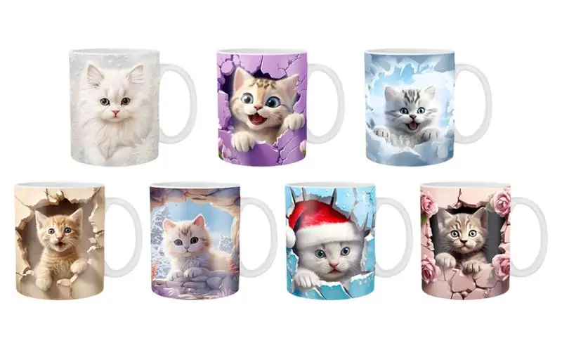 

Кружка Керамическая для влюбленных кошек, большая емкость, стакан для воды, креативный подарок на завтрак, десерт, молочко, посуда для напитков, для чая, кофе