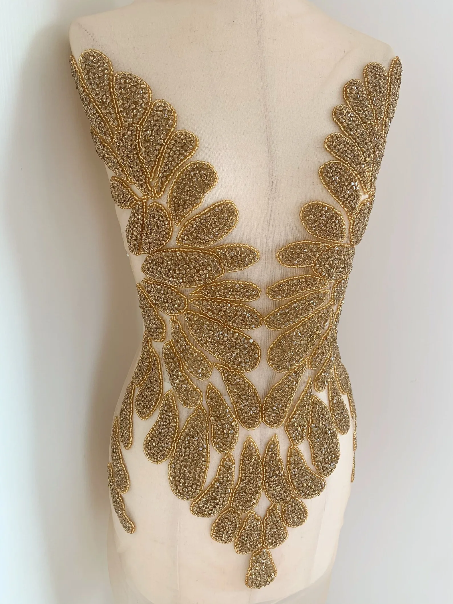 Large Rhinestone Bodice Applique, Crystal Patch for Couture, Dress, Costume, Prom Dress
Large Rhinestone Bodice Applique, Crystal Patch for Couture, Dress, Costume, Prom Dress