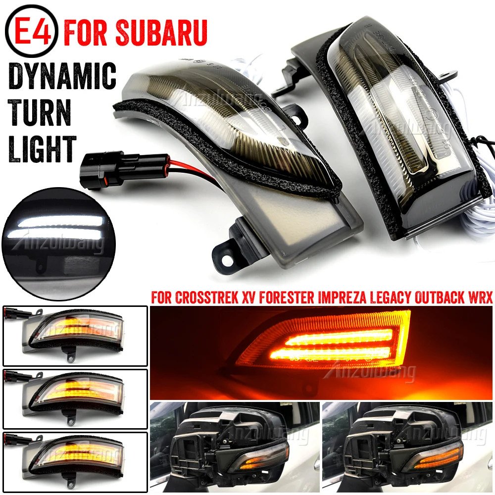 

2Pcs For Subaru WRX STI Legacy Crosstrek Impreza Outback Forester Dynamic Flash LED Side Mirror Turn Signal Light Repeater Lamp
