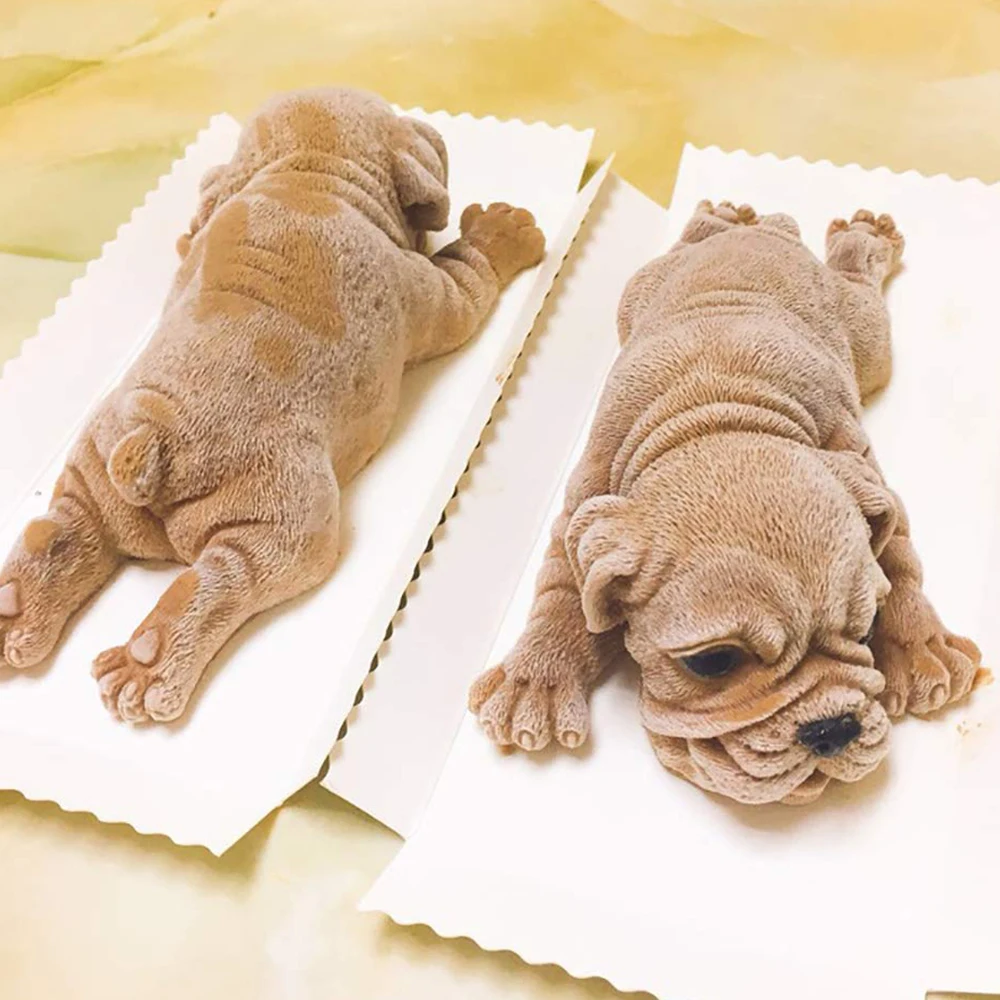 

Silicone Cake Mold Cute 3D Shar Pei Dog Mould DIY Fondant Chocolate Jelly Ice Cream Molds DIY Baking Decoration Accessories