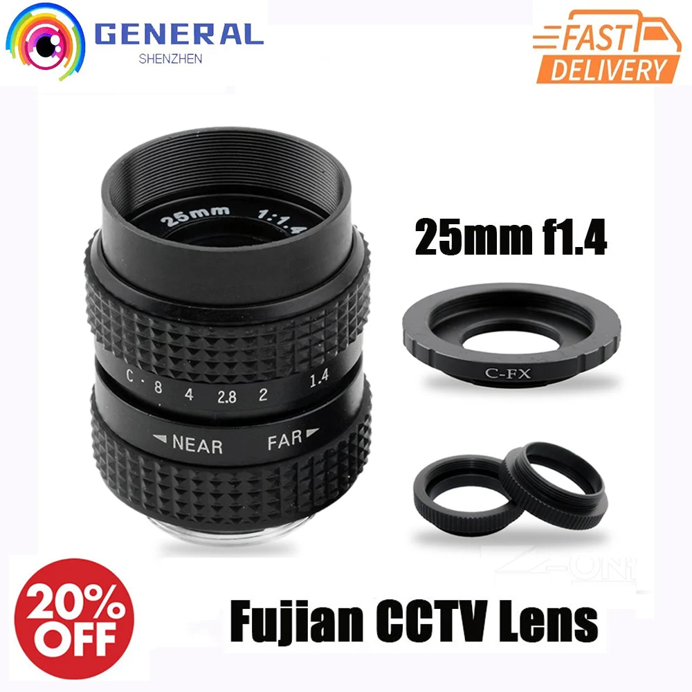 

Fujian 25mm CCTV Camera Lens Movie Focus F1.4 C Mount for Panasonic GF1 GF2 GF3 GF5 GF6 GX1 G1 G2 G3 G5 GH1 GH2 GH3 Mirrorless