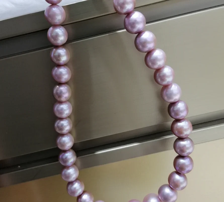 

Natural 10-11mm Sea Charming Purple Natural Pearls Necklace Genuine Accessories Women Fine Jewelry Sterling Silver 925