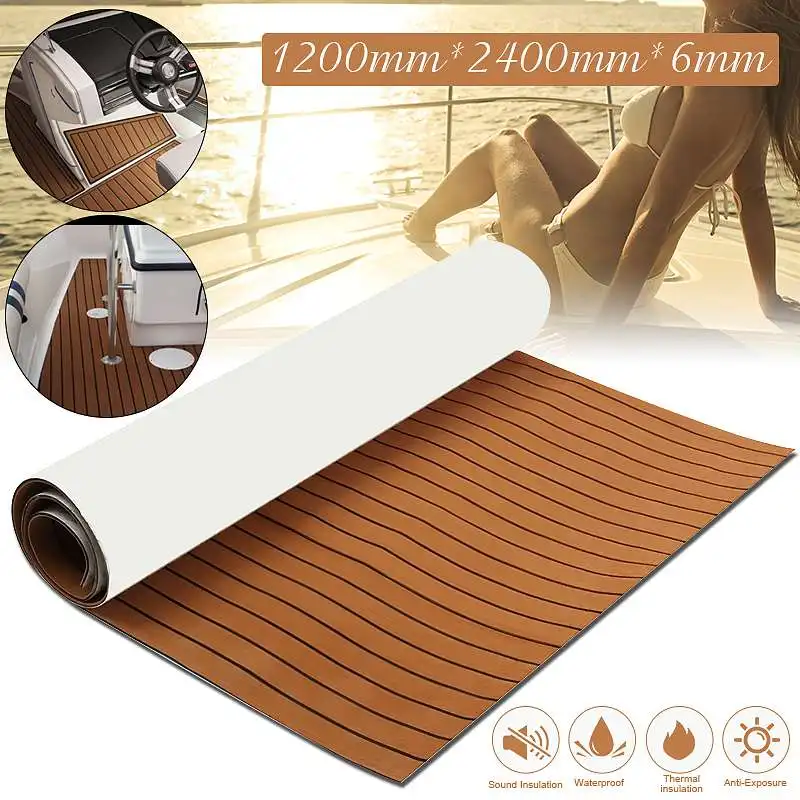 Boat Accessories 2400x1200x6mm EVA Foam Faux Teak Boat Flooring Decking Sheet Self-Adhesive Marine Flooring Anti Skid Deck Mat
Boat Accessories 2400x1200x6mm EVA Foam Faux Teak Boat Flooring Decking Sheet Self-Adhesive Marine Flooring Anti Skid Deck Mat