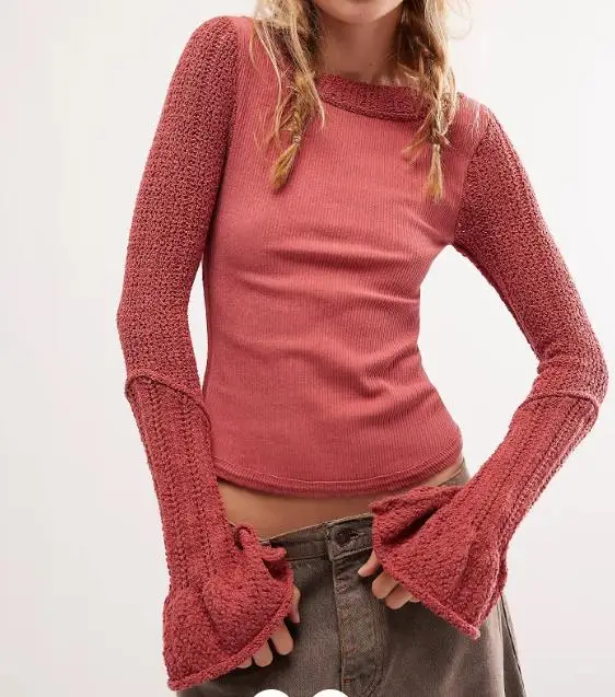 Women Boot Cut Long Sleeve Knit Tops Solid Color Basic Shirt Casual Pullover for Fall Club Streetwear Aesthetic Clothes
Women Boot Cut Long Sleeve Knit Tops Solid Color Basic Shirt Casual Pullover for Fall Club Streetwear Aesthetic Clothes