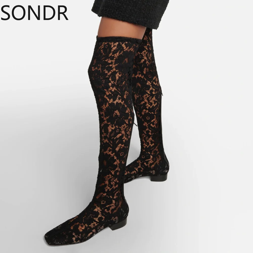 Lace Hollow Out Over The Knee Boots Womens Low Heel Square Toe Back Zip Shoes Breathable Long Plus Oversize
Lace Hollow Out Over The Knee Boots Womens Low Heel Square Toe Back Zip Shoes Breathable Long Plus Oversize