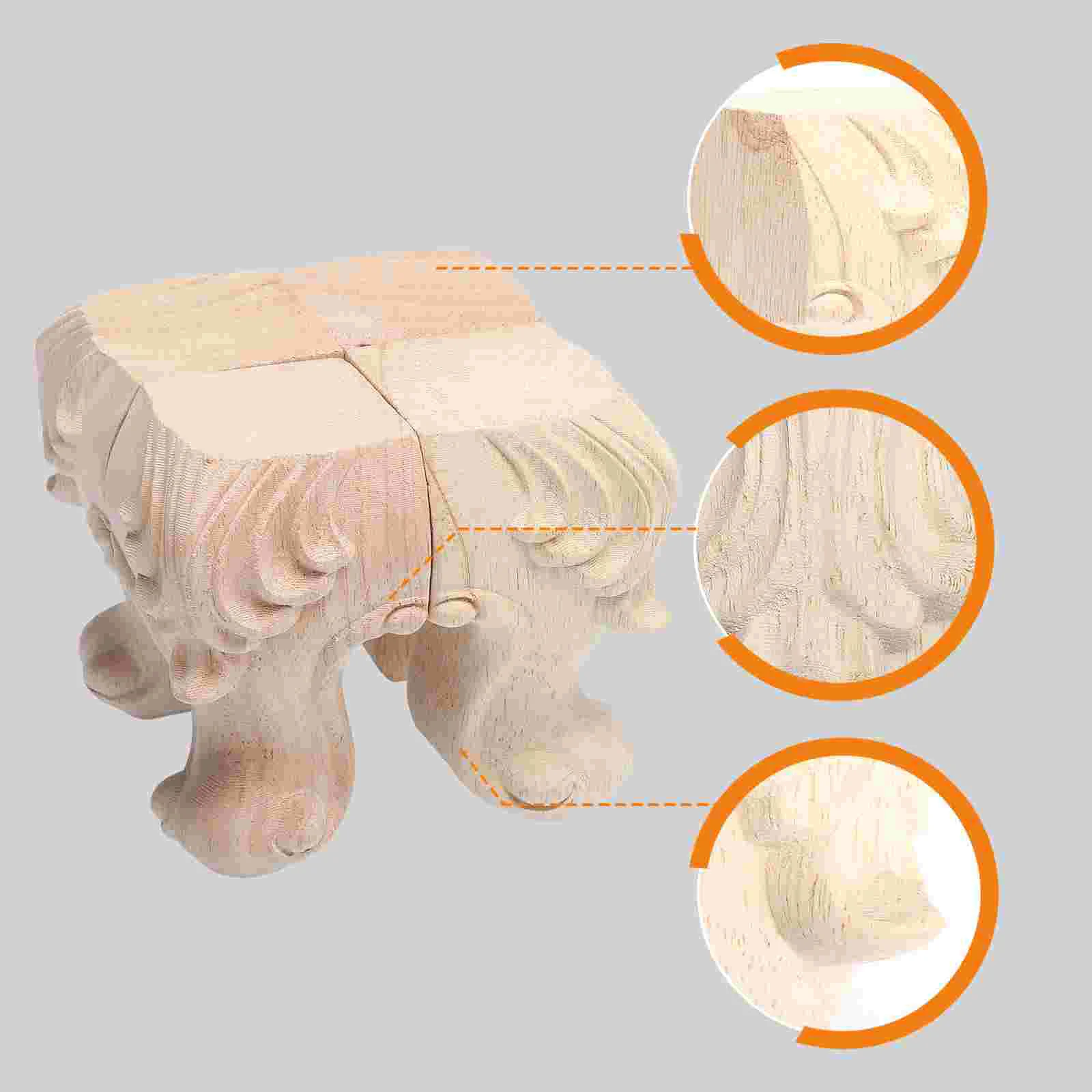 

4 Pcs Furniture Wooden Legs Desk Supporting Carved Table Household Decorative Sofa Carving Feet