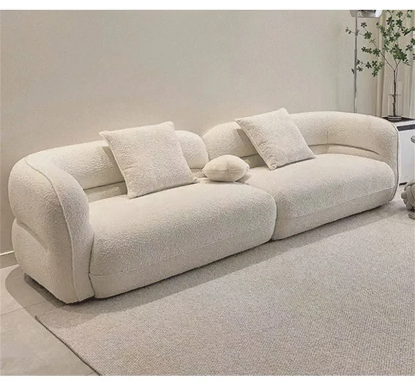 Nordic Italian Minimalist Living Room Modern Minimalist Lambswool Cream Style Retro Fabric Sofa
Nordic Italian Minimalist Living Room Modern Minimalist Lambswool Cream Style Retro Fabric Sofa