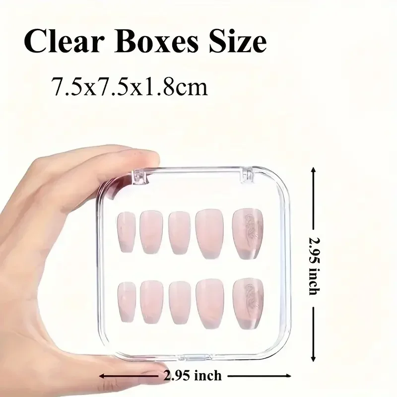 Storage Box Cosmetic Storage Box Transparent Stripe Rectangular Cover Dust Proof Handmade Nail Sealed Table Top Packaging Box 10 S9ad8c50a1a514ed59b4214f3ff04f45bT