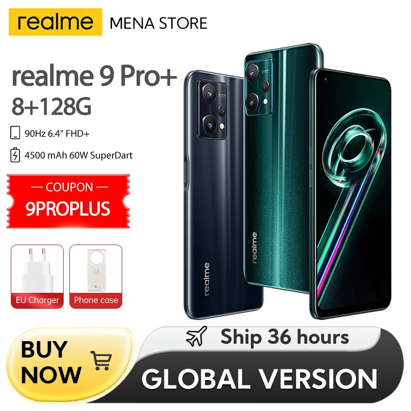 

realme 9 Pro Plus 5G Global Version Dimensity 920 Sony Imx766 Ois Camera 60w Superdart Amoled Display 8GB 128GB