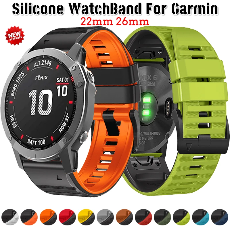 22mm 26mm Silicone WatchBand For Garmin Fenix 6X 6 Pro 7X 7 5X 5Plus Forerunner 945 935 WristStrap Quick Release Bracelet Strap 
22mm 26mm Silicone WatchBand For Garmin Fenix 6X 6 Pro 7X 7 5X 5Plus Forerunner 945 935 WristStrap Quick Release Bracelet Strap