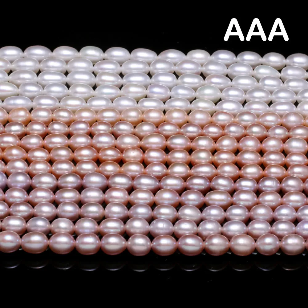 

AAA Rice Natural Freshwater Pearls Loose Spacer Beads for Jewelry Making Supplies DIY Woemn Necklace Bracelet Accessories 6-7mm