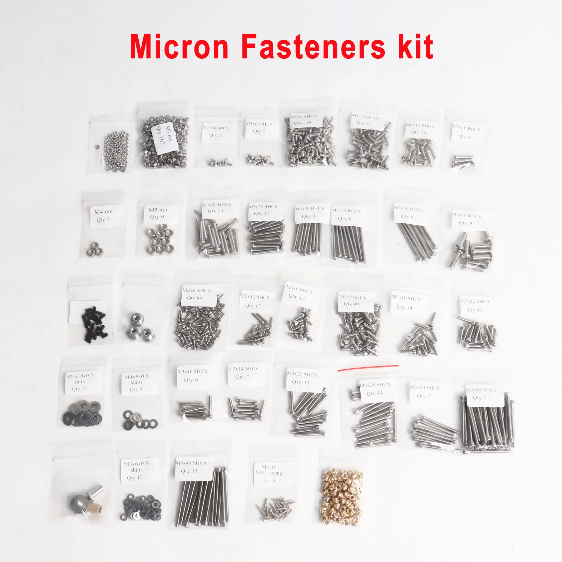 Blurolls Voron Micron 120 Hardware Screws Kit Nut Fasteners Micron+ Micron 180 Plus
Blurolls Voron Micron 120 Hardware Screws Kit Nut Fasteners Micron+ Micron 180 Plus