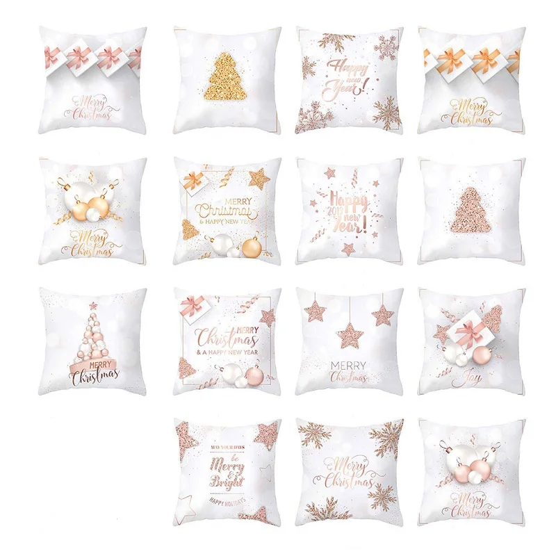 Merry Christmas Pillow Case Snowflake Rose Gold Cushion Cover Xmas Sofa Home Decorative Pillow Cover Christmas Decoration
Merry Christmas Pillow Case Snowflake Rose Gold Cushion Cover Xmas Sofa Home Decorative Pillow Cover Christmas Decoration