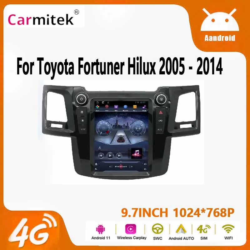 9.7 Inch Android 12 For Toyota Fortuner Hilux 2005 - 2014 Car Radio BT Multimedia DSP AHD Navigation GPS Wireless Carplay Auto
9.7 Inch Android 12 For Toyota Fortuner Hilux 2005 - 2014 Car Radio BT Multimedia DSP AHD Navigation GPS Wireless Carplay Auto