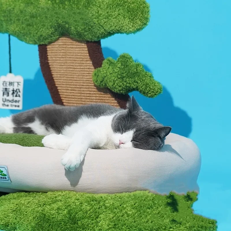 

New Cat Nest Multifunctional Pet Sofa Beds with Scratching Pads Cats Grinding Pawl Sleeping House with Interactive Cat Mint Toys