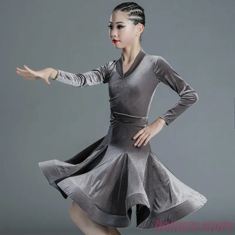 

New style Children's Latin Dance Dress Girls' Dance Practice Clothing Girls' Online Celebrity Latin Competition Grade Exami