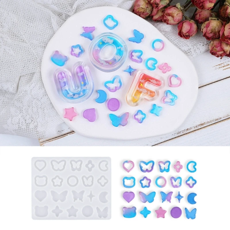 

Heart Moon Quicksand Shaker Filler Epoxy Resin Mold Silicone Mould DIY Resin Filling Casting Tools Pendant Jewelry Molds