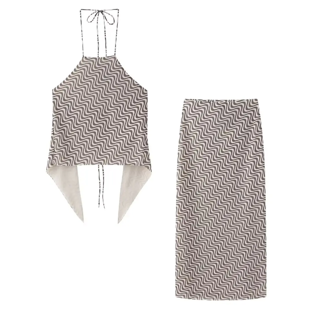 Suit Women's 2 Pieces 2024 Fashion Silk Screen Printed Suspender Top Retro Vest+slim Silk Screen Skirt Women's Suit
Suit Women's 2 Pieces 2024 Fashion Silk Screen Printed Suspender Top Retro Vest+slim Silk Screen Skirt Women's Suit