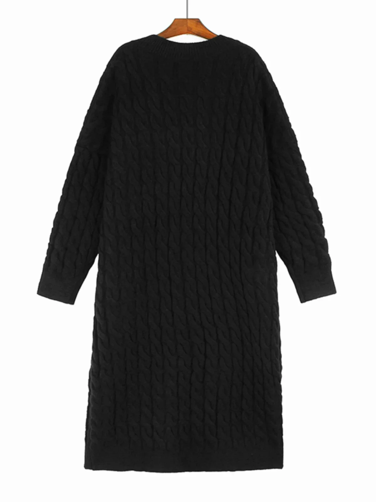 

SuperAen 2023 свободное шерстяное платье с v-образным вырезом Новое Стильное зимнее утолщенное платье-свитер до колена в Корейском стиле