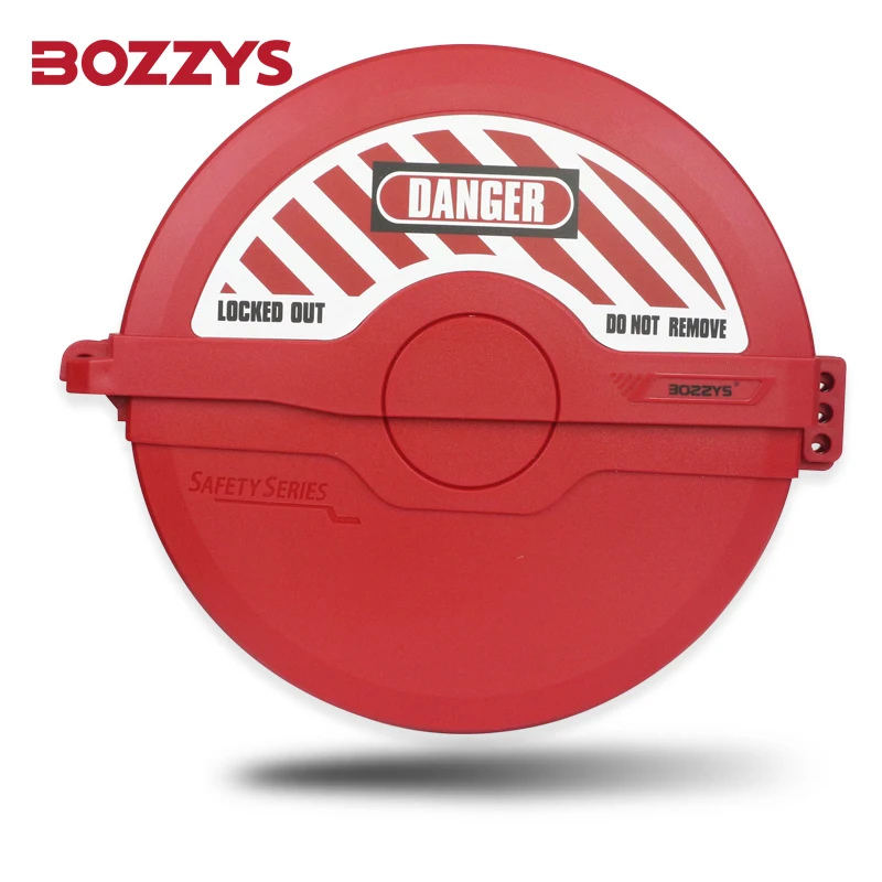 

BOZZYS Large Industrial Adjustable Foldable Gate Valve Lockout Surrounds the Valve Handle to Prevent Accidental Operation