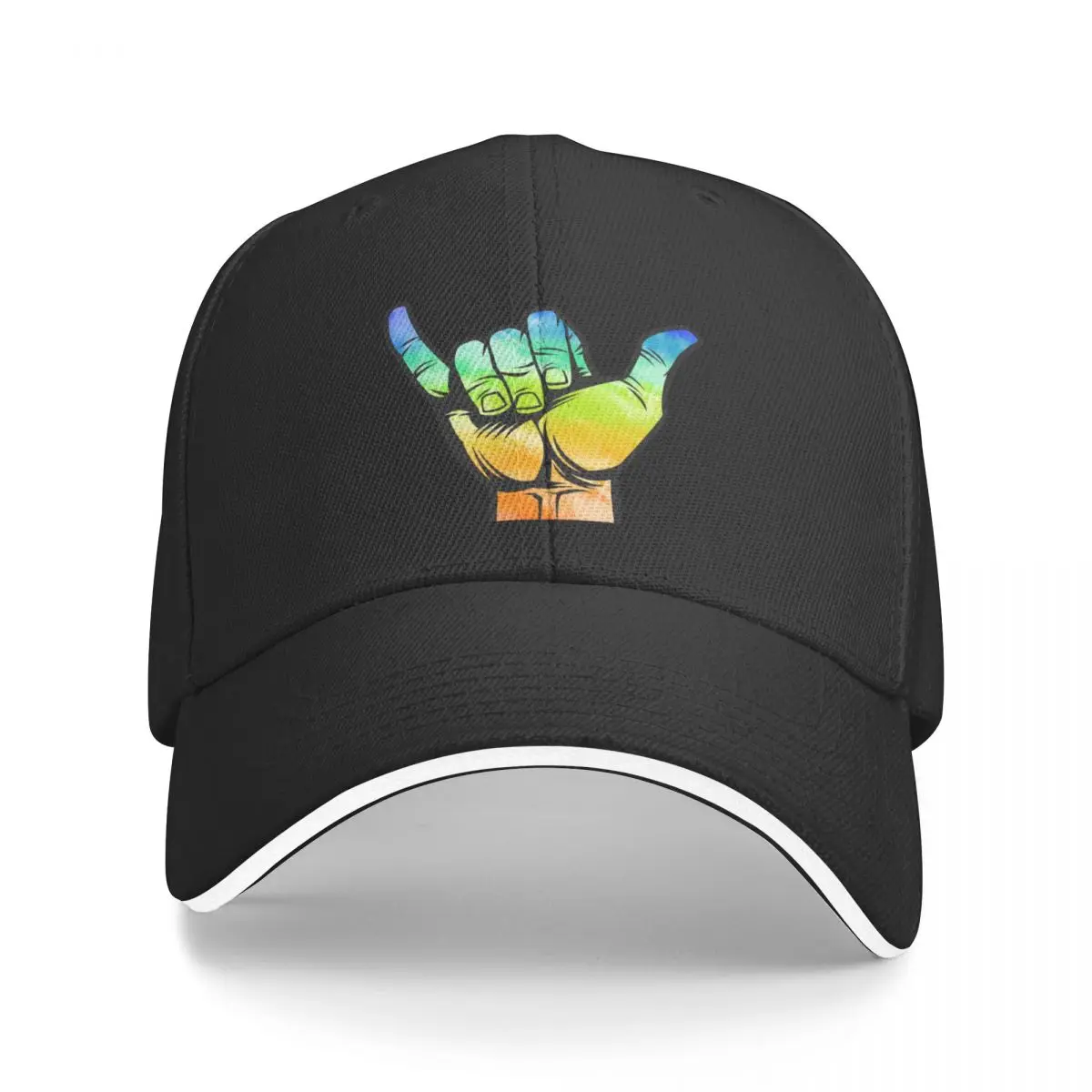 

Tie dye Shaka shuckas hang loose surf sign Baseball Cap sun hat Golf Hat Man Ladies Men's