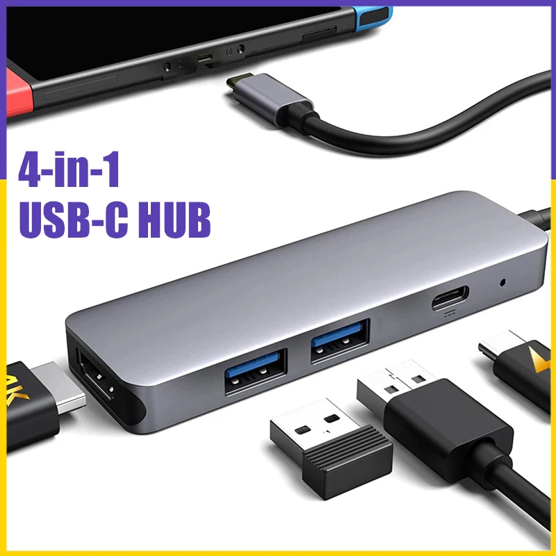 

[Быстрая доставка] 4 в 1 адаптер USB 3,0 Type C-HDMI PD 4K концентратор док-станция USB C концентратор для компьютеров ноутбуков планшетов