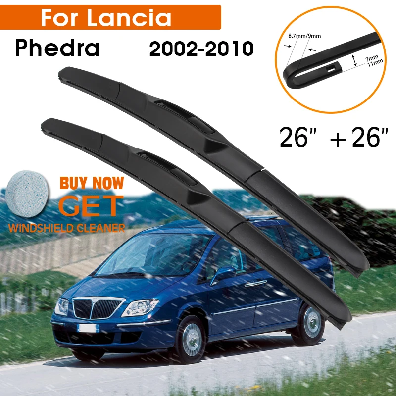 Car Wiper Blade For Lancia Phedra 2002-2010 Windshield Rubber Silicon Refill Front Window Wiper 26"+26" LHDRHD Auto Accessories
Car Wiper Blade For Lancia Phedra 2002-2010 Windshield Rubber Silicon Refill Front Window Wiper 26"+26" LHDRHD Auto Accessories