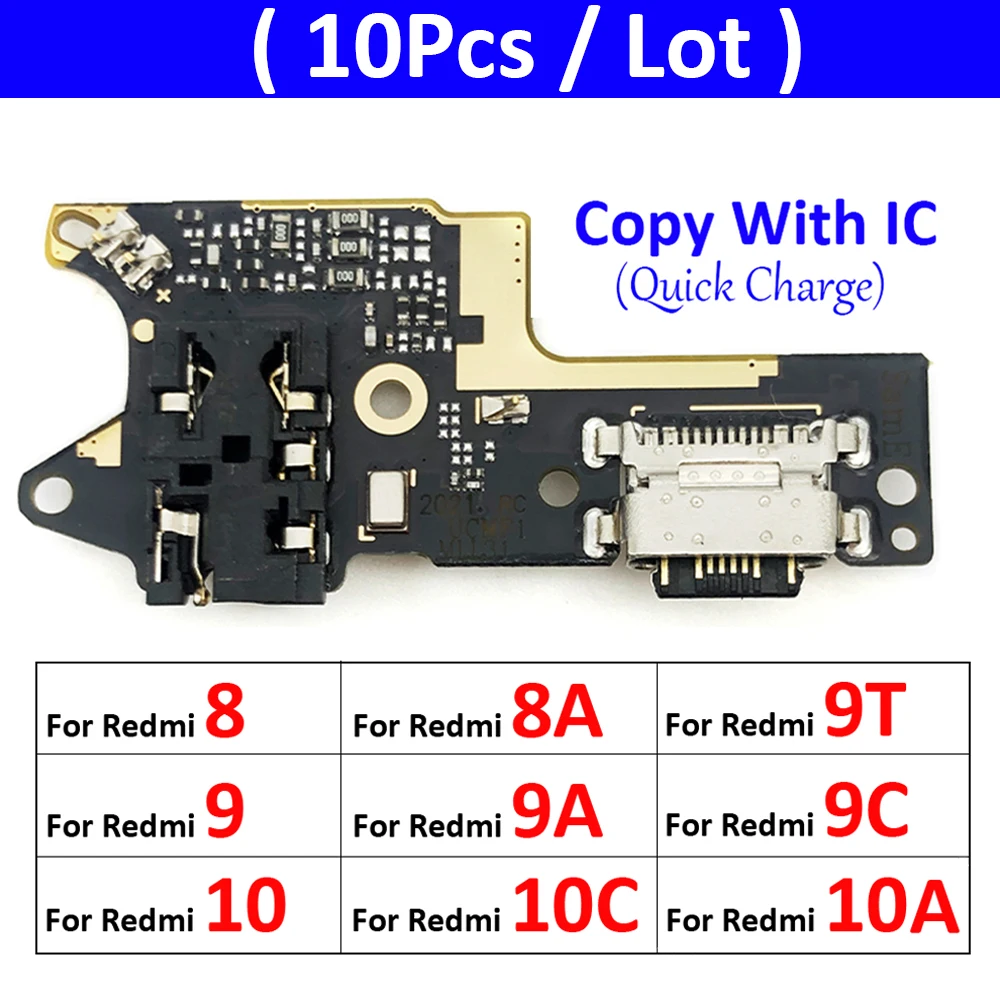 10Pcs, New For Xiaomi Redmi 8 8A 9 9A 9C 9T 10C 10A 10 Prime USB Charging Port Mic Microphone Dock Connector Board Flex Cable
10Pcs, New For Xiaomi Redmi 8 8A 9 9A 9C 9T 10C 10A 10 Prime USB Charging Port Mic Microphone Dock Connector Board Flex Cable