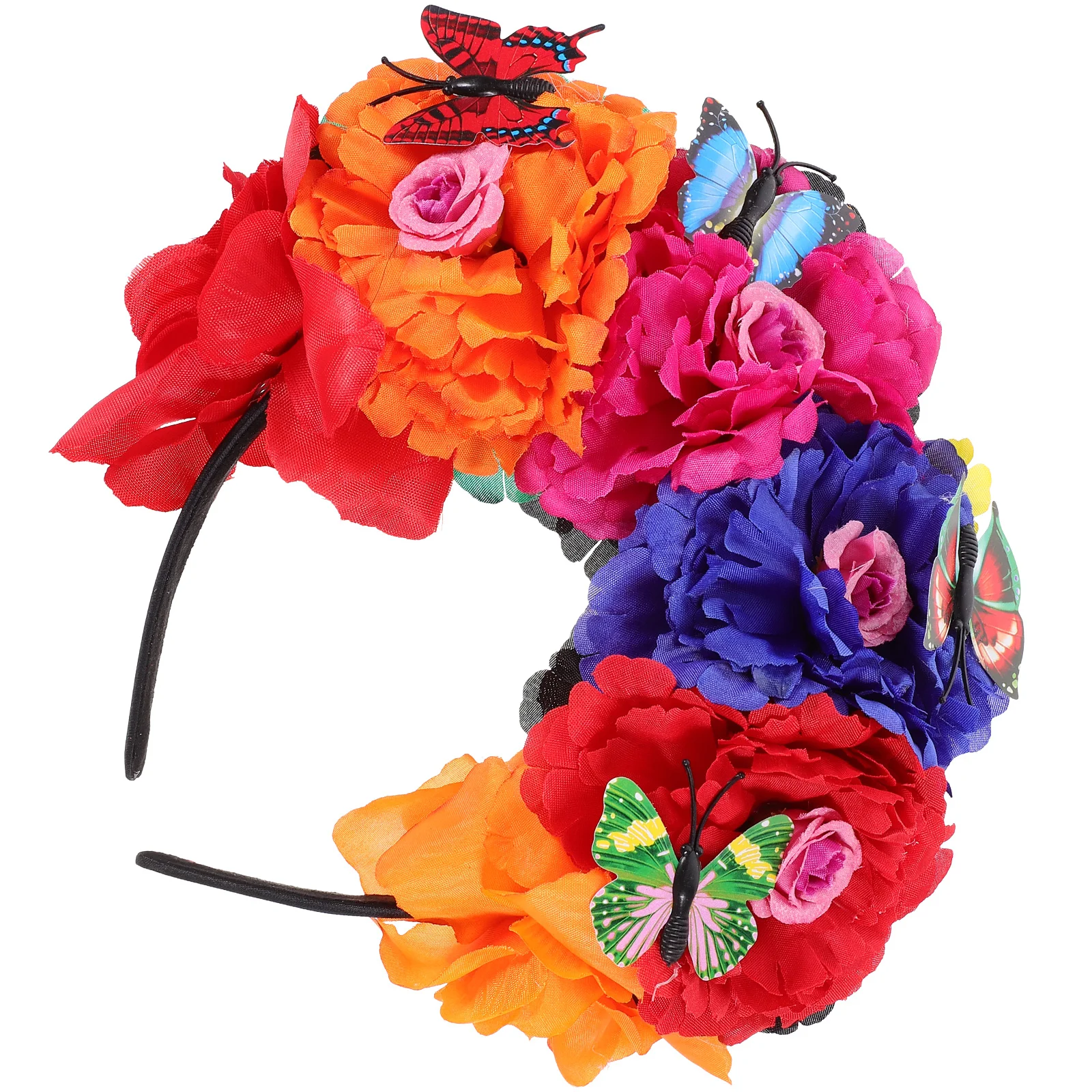 

Flower Headband Garland Crown Headpiece Girl Hair Accessories Wreath Halloween Plastic Headdress Bride Festival Wedding