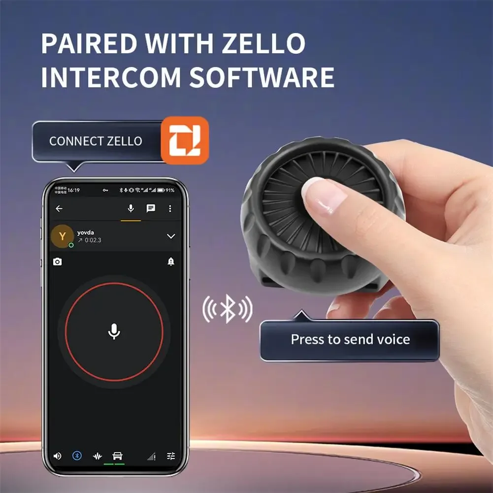 

For Zello Voice Intercom Wireless PTT Button Switch Controller Bluetooth-compatible Button No Battery For Motorcycles Bicycles