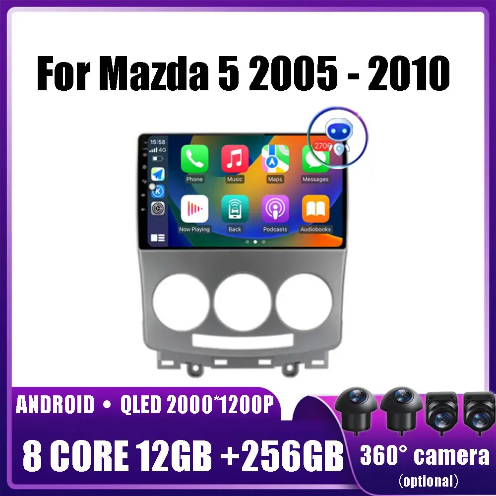 Android 14 для Mazda 5 2005 - 2010 автомобильный мультимедийный плеер головное устройство стерео GPS-навигация BT WIFI DVD 2 din DSP 4G
Android 14 для Mazda 5 2005 - 2010 автомобильный мультимедийный плеер головное устройство стерео GPS-навигация BT WIFI DVD 2 din DSP 4G
