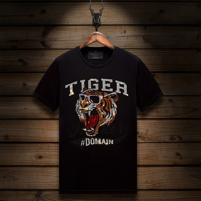 Fashion Tiger Rhinestones T Shirt Men Clothing 2023 New Trend O Neck Short Sleeve Slim Summer Thin Casual T-shirts Plus Size 6XL
Fashion Tiger Rhinestones T Shirt Men Clothing 2023 New Trend O Neck Short Sleeve Slim Summer Thin Casual T-shirts Plus Size 6XL