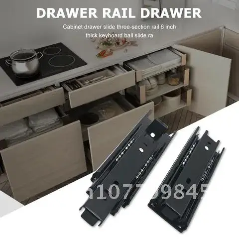 Cabinet Ball Bearing Three Section Buffer Damping Guide Rail for Household Bedroom Ornaments Drawer Slides
Cabinet Ball Bearing Three Section Buffer Damping Guide Rail for Household Bedroom Ornaments Drawer Slides