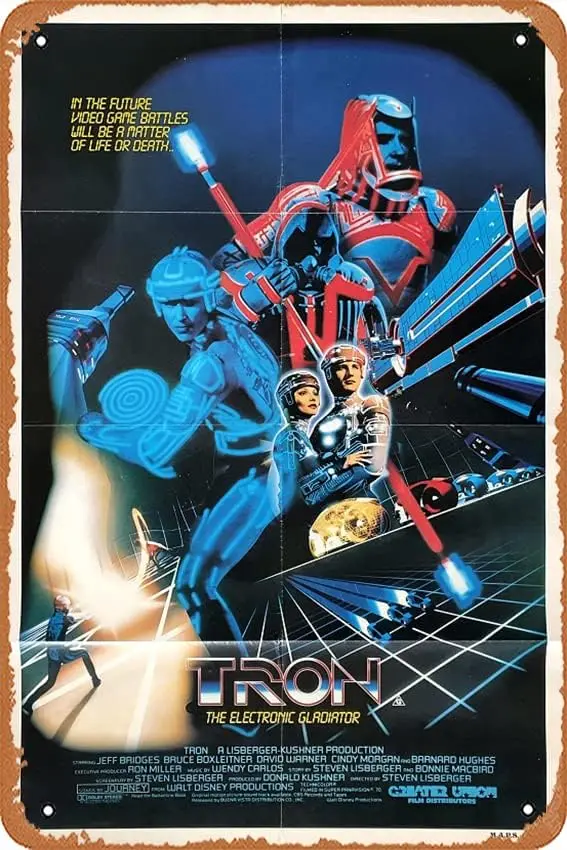 Винтажный кинопостер Tron 1982, жестяной ретро-плакат, Классический старая пленка, металлический плакат, подарок для бара, караоке, клуба, мужская пещера, Настенный декор
Винтажный кинопостер Tron 1982, жестяной ретро-плакат, Классический старая пленка, металлический плакат, подарок для бара, караоке, клуба, мужская пещера, Настенный декор