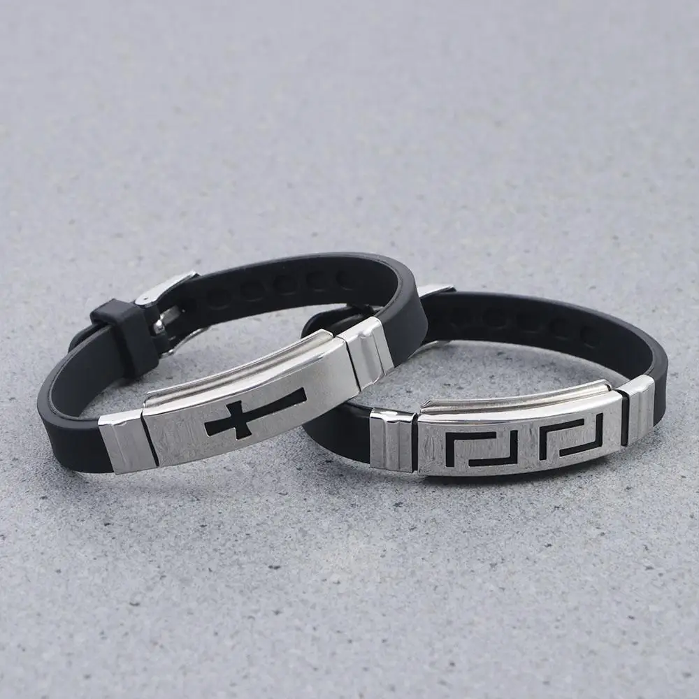 Design Stainless Steel Hui Pattern Personality Jewelry Accessories Men Wristband Silicone Bracelet Korean Hand Rope
Design Stainless Steel Hui Pattern Personality Jewelry Accessories Men Wristband Silicone Bracelet Korean Hand Rope