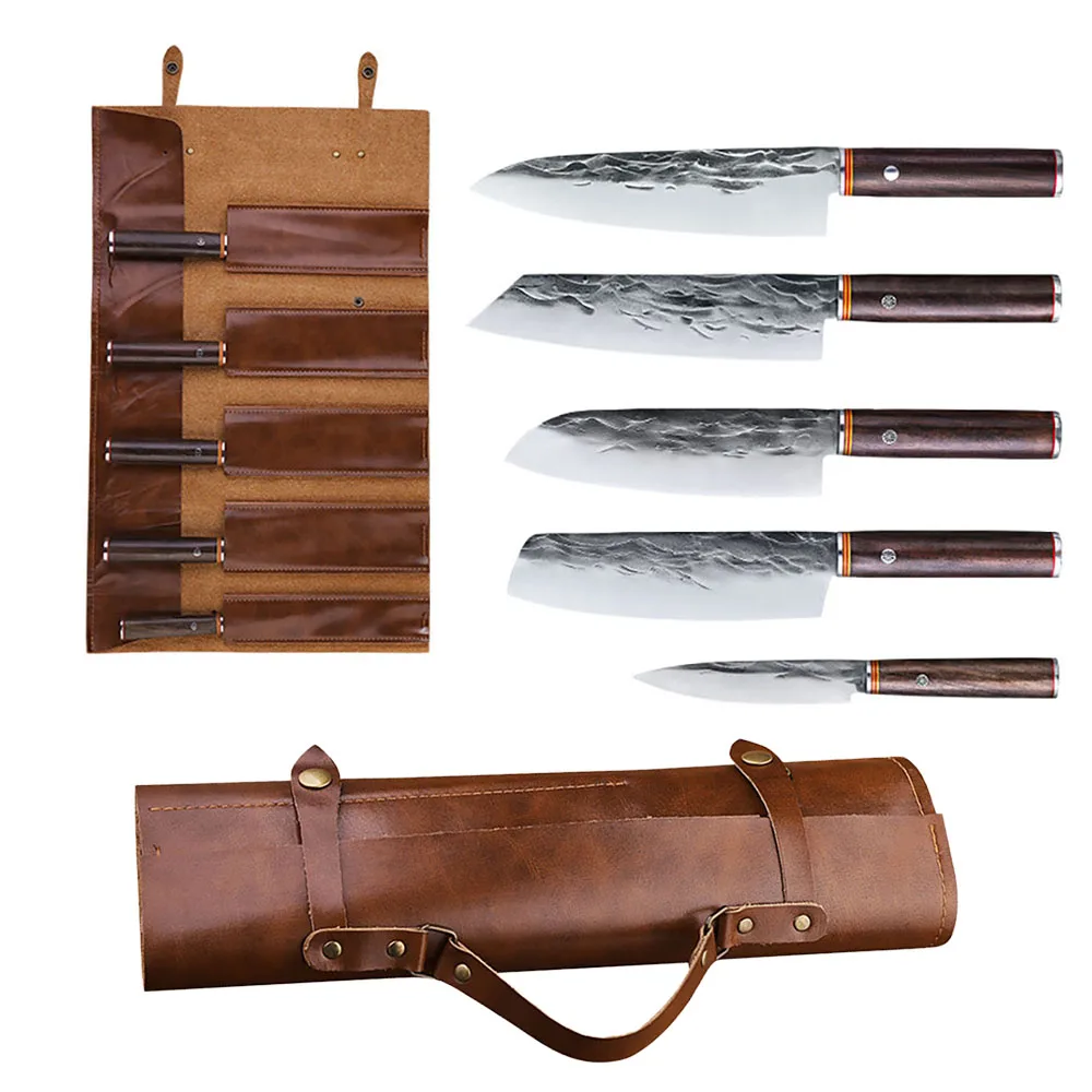 XSG 5Pcs Kitchen Knives Set With Cowhide Bag Japanese Chef Knife High Carbon Steel Utility Santoku Meat Cleaver Wood Handle
XSG 5Pcs Kitchen Knives Set With Cowhide Bag Japanese Chef Knife High Carbon Steel Utility Santoku Meat Cleaver Wood Handle