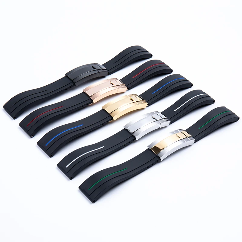 20mm Waterproof Dustproof Silicone Rubber Watchband For Rolex Strap For Submariner GMT Daytona Yacht-Master Flat End Watch Belt 
20mm Waterproof Dustproof Silicone Rubber Watchband For Rolex Strap For Submariner GMT Daytona Yacht-Master Flat End Watch Belt