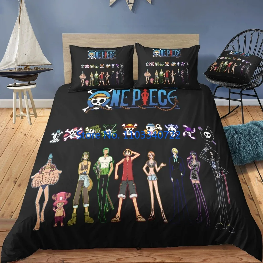 

Anime Bedding Set Cartoon One Pieces Luffy Chopper Duvet Cover Quilt Bedclothes Children Kids Bedroom Bed Twin Single King Size