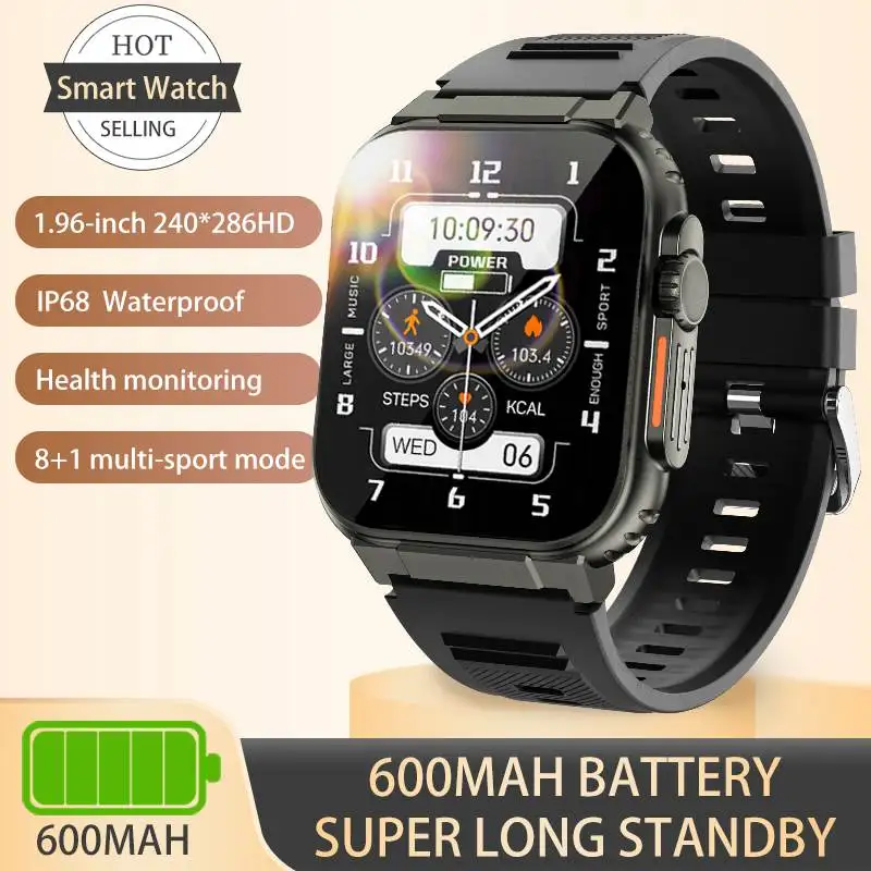 New 1.96 ”AMOLED Smart Watch Men True Blood Oxygen Monitoring 600Mah Large Battery Sports Fitness IP68 Waterproof SmartWatch
New 1.96 ”AMOLED Smart Watch Men True Blood Oxygen Monitoring 600Mah Large Battery Sports Fitness IP68 Waterproof SmartWatch