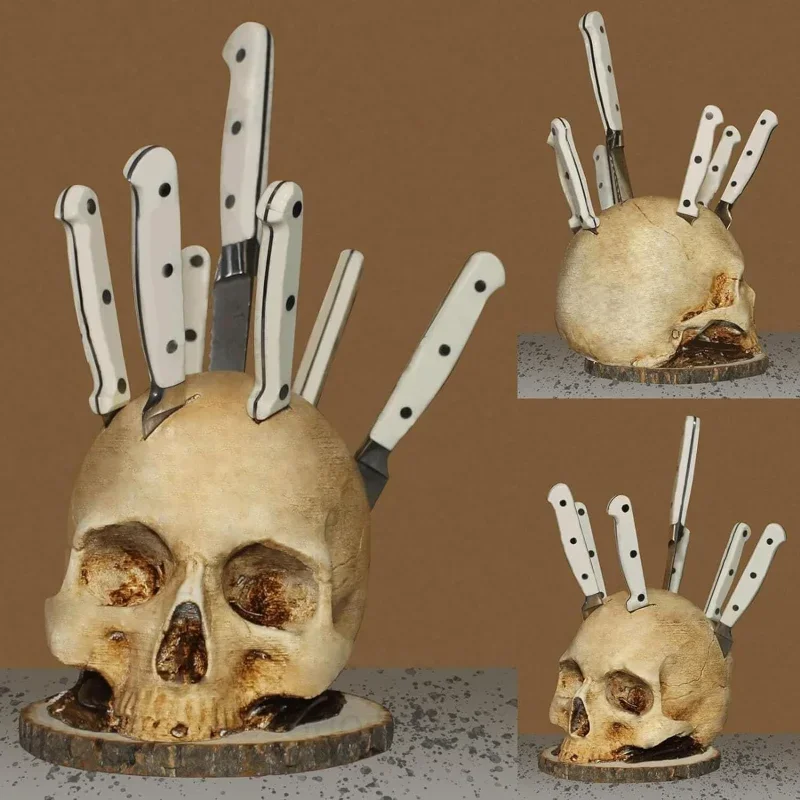 2024 Skull Knife Holder for Kitchen,Skeleton Knife Stand, Horror Kitchen Storage Head Rack Kitchen Fruit Storage Rack Decoration
2024 Skull Knife Holder for Kitchen,Skeleton Knife Stand, Horror Kitchen Storage Head Rack Kitchen Fruit Storage Rack Decoration