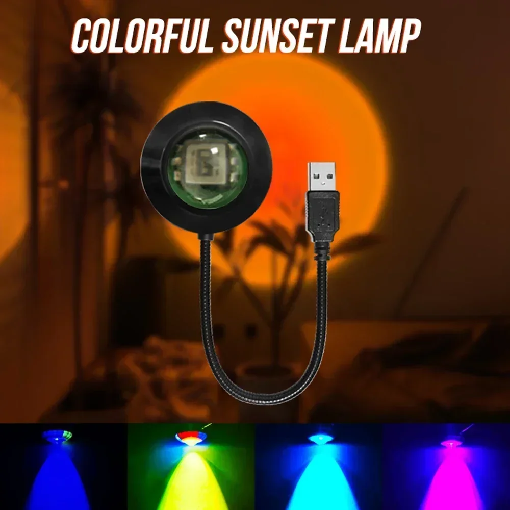 

Drop Shipping USB LED Light Music Rhythm Pickup Ambient Lamp Without Choice Mark Sunset Projector For Home Decor Festival Gift
