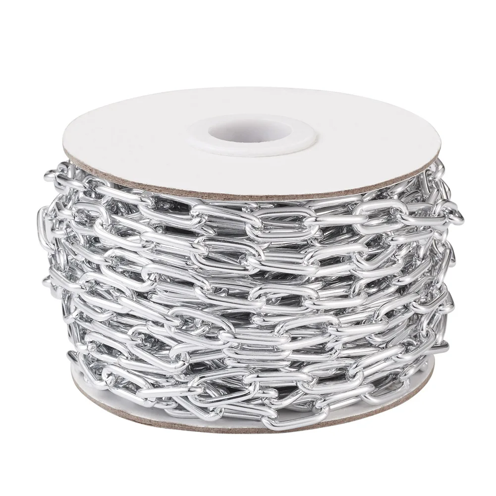 10m/Roll Aluminum Chains Drawn Elongated Paperclip Cable Chains Unwelded 15.5x7.5x2mm For Women Jewelry Making Necklace Supplies 
10m/Roll Aluminum Chains Drawn Elongated Paperclip Cable Chains Unwelded 15.5x7.5x2mm For Women Jewelry Making Necklace Supplies