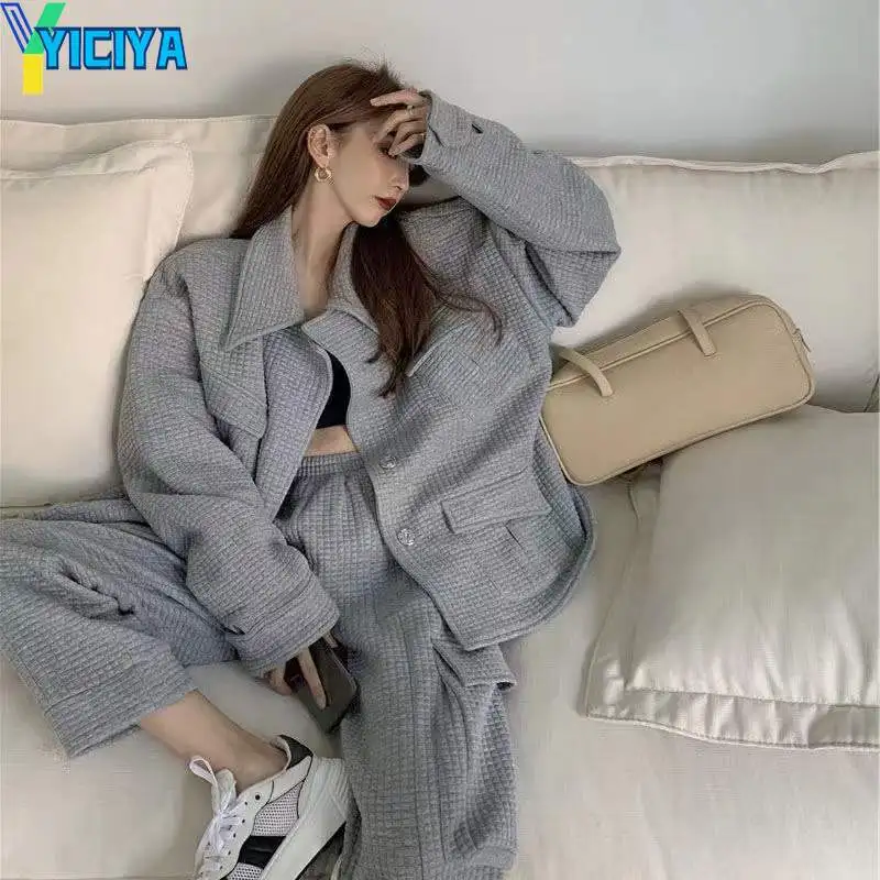 

YICIYA sets for women 2 pieces tracksuit pants set y2k clothes autumn winter clothes women casual Coats Trousers new two piece