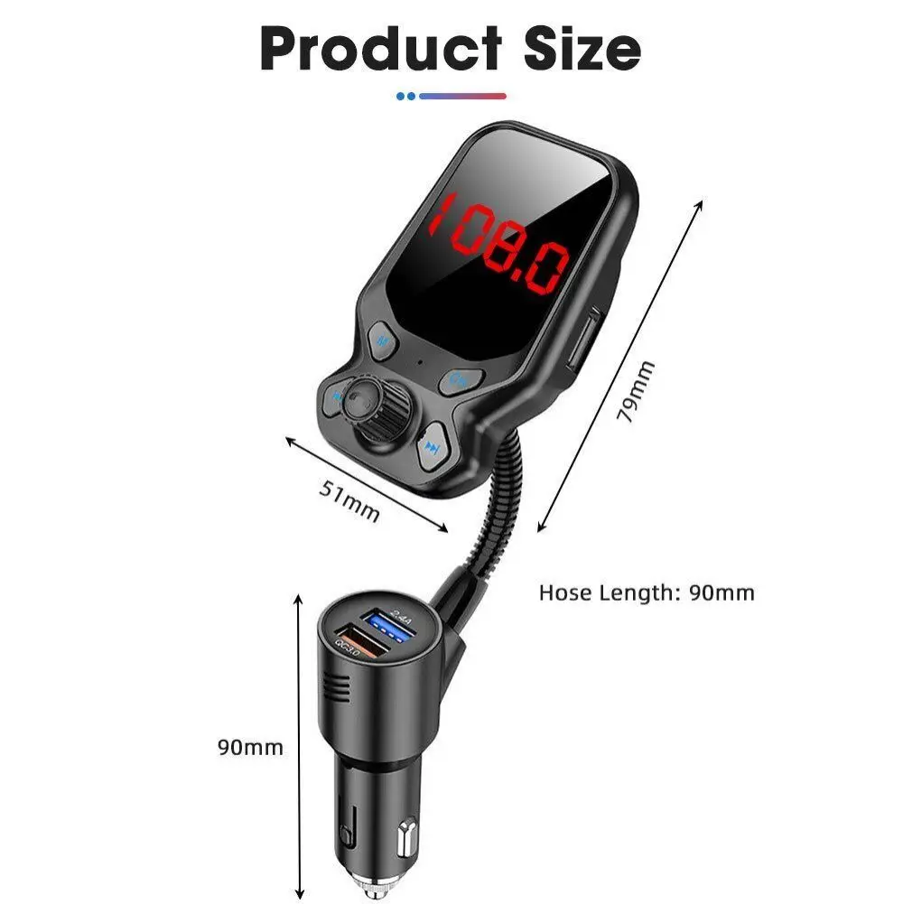 Wireless MP3 Player Radio Adapter Blue Tooth FM Transmitter Car FM Transmitter 1.8in Colour Screen 87.5MHz-108MHz Durable New
Wireless MP3 Player Radio Adapter Blue Tooth FM Transmitter Car FM Transmitter 1.8in Colour Screen 87.5MHz-108MHz Durable New