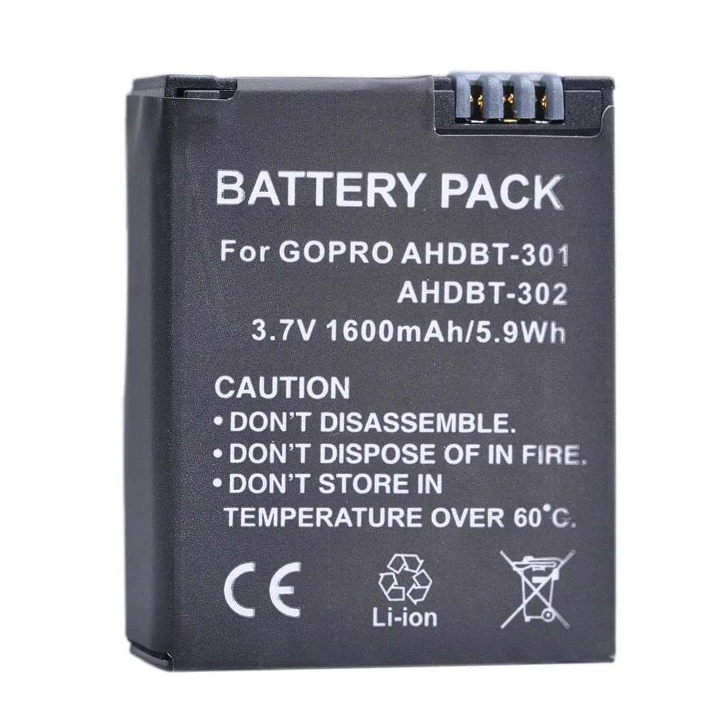 

1PC 1600mAh Bateria AHDBT-301 AHDBT-302 Camera Battery for Gopro Hero 3/3+ Hero3 Hero3 Camera Hero3 Go Pro