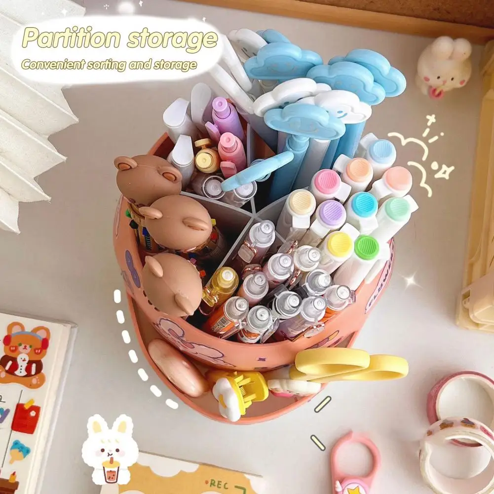 Practical Pen Organizer Rounded Corners Cartoon Pattern Pen Holder 6 Grids Multi-use Phone Stand Pen Organizer
Practical Pen Organizer Rounded Corners Cartoon Pattern Pen Holder 6 Grids Multi-use Phone Stand Pen Organizer